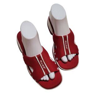 Vintage Y2K No Boundaries Red Chunky Sport Sandals Size 8.5 Lug Soles